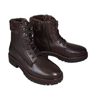 Stylish NEW with tags Brown Leather Combat Boots